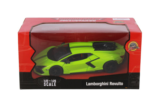 Lamborghini Revuelto Hardtop, Green w/Black Stripes - Showcasts 68286WGN - 1/24 Scale Diecast Model Toy Car