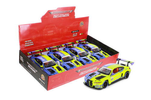 BMW M4 GT3 Liberty Racing Car #02, Green/Blue - Showcasts 68282GD - 1/24 Scale Diecast Model Toy Car