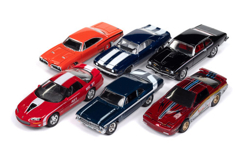 Box of 6 Muscle Cars U.S.A. 2025 Release 1 Set A, ASSTD - Johnny Lightning JLMC034/48A - 1/64 Scale Diecast Model Toy Cars