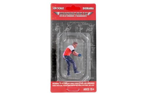 Race Crew Figure #6, Red/White - Showcasts AD-25006 - 1/24 Scale Figurine - Diorama Accessory
