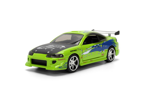Brian's Mitsubishi Eclipse Damaged Version, Glossy Green - Jada Toys 36356 - 1/32 Scale Diecast Model Toy Car