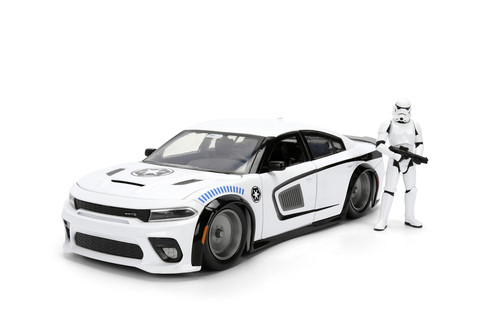 2021 Dodge Charger SRT Hellcat w/Stormtrooper Figure, Star Wars - Jada Toys 36478 - 1/24 Scale Diecast Model Toy Car
