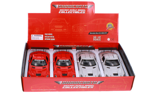 Box of 4 Mercedes-Benz SLS AMG GT3, ASSTD - Showcasts 77356D - 1/24 Scale Diecast Model Toy Cars