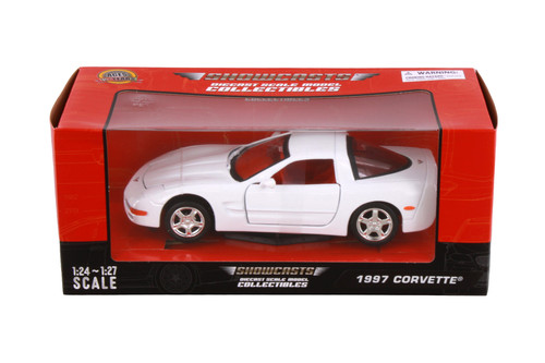 1997 Chevy Corvette Hardtop, White - Showcasts 77210W - 1/24 Scale Diecast Model Toy Car