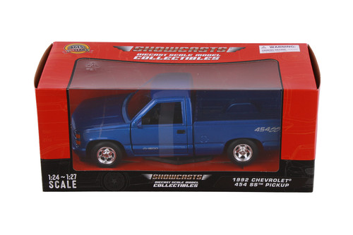 1992 Chevy 454 SS Pickup Truck, Blue - Showcasts 77203BU - 1/24 Scale Diecast Model Toy Car