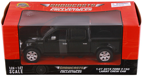 2019 Ford F-150 Lariat Crew Cab Pickup Truck, Black - Showcasts® 71363BK - 1/27 Scale Diecast Model Toy Car