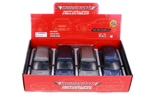 Box of 4 2022 Ford Explorer XLT, Assortment - Showcasts 71378D - 1/24 Scale Diecast Model Toy Cars