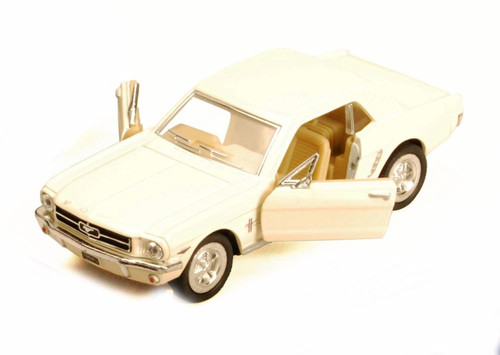 1964 1/2 Ford Mustang, Ivory - Kinsmart 5351D - 1/36 scale Diecast