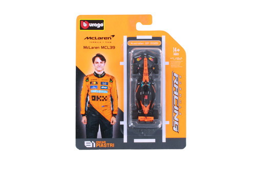 2025 McLaren MCL39 Formula One F1, #81 Oscar Piastri - Bburago 18-58001/81 - 1/64 Scale Diecast Model Toy Car