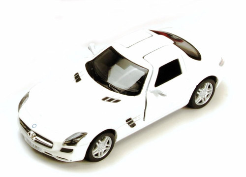 Mercedes-Benz SLS AMG, White - Kinsmart 5349D - 1/36 scale Diecast Car (Brand New, but NOT IN BOX)
