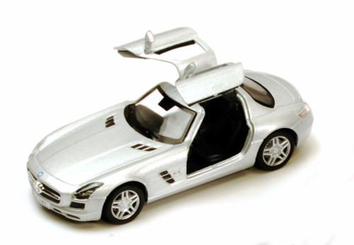 Mercedes-Benz SLS AMG, Silver - Kinsmart 5349D - 1/36 scale Diecast Car (Brand New, but NOT IN BOX)