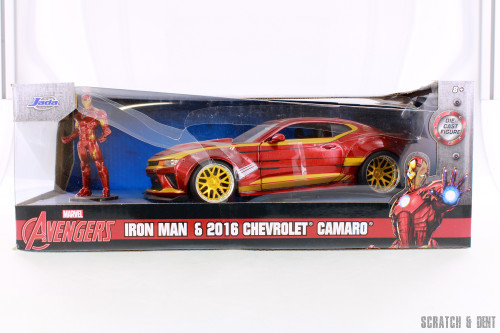 2016 Chevy Camaro SS with Iron Man Figure, Avengers - Jada R-23627 - 1/24 Scale Diecast Model Toy Car