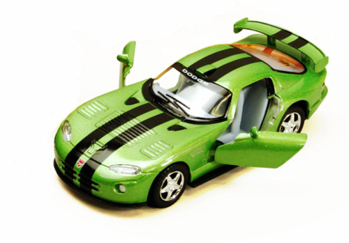 Dodge Viper GTS-R Hard Top, Green with Black Stripes - Kinsmart 5039DA - 1/36 Scale Diecast Model Replica (Brand New, but NOT IN BOX)