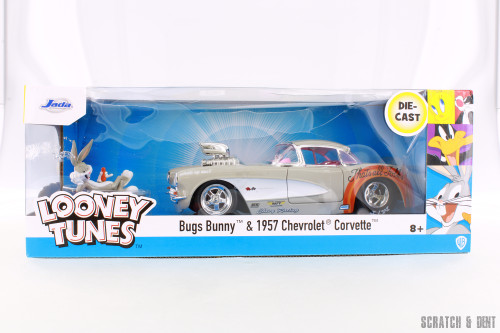 1957 Chevy Corvette w/Bugs Bunny Figure, Looney Tunes - Jada Toys R-23655 - 1/24 scale Diecast Car