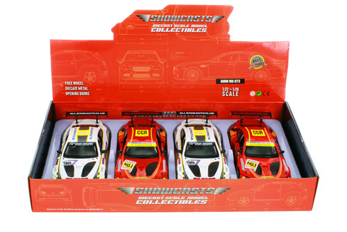 Box of 4 BMW M6 GT3 MCC #99 & MCC #1, ASSTD - Showcasts 68178D - 1/24 Scale Diecast Model Toy Cars