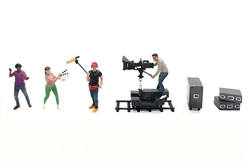 "Behind the Scenes 2" 7pc Figure Set, ASSTD - American Diorama AD-2428MJ - 1/64 Scale Figurine - Diorama Accessory