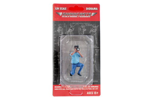 "Photographers" Figure #3, Blue - Showcasts AD-25303 - 1/24 Scale Resin Diorama Figurine