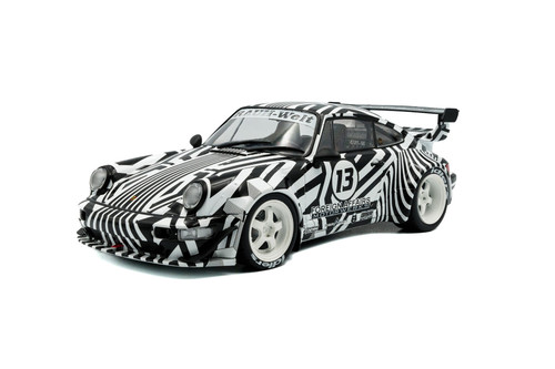 2022 RWB Bodykit #13 "The Zebra", Black w/White Stripes - Solido S1807513 - 1/18 Scale Diecast Model Toy Car