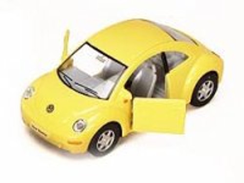 Volkswagen New Beetle, Yellow - Kinsmart 5028D - 1/32 scale Diecast Car (Brand New, but NOT IN BOX)