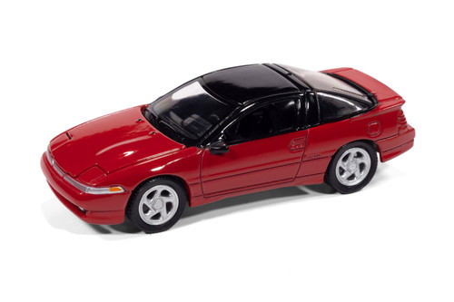 1991 Mitsubishi Eclipse GSX, Maranello Red - Auto World AW64502/12A - 1/64 Scale Diecast Model Toy Car