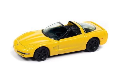 2023 Chevy Corvette 50th Anniversary, Millennium Yellow - Johnny Lightning JLCG033/48A - 1/64 Scale Diecast Model Toy Car
