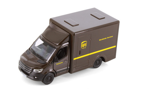 Mercedes-Benz Sprinter UPS Delivery Van, Brown - Kinsmart 5476D - 1/48 Scale Diecast Model Toy Car