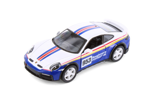 Porsche 911 Rallye Livery Edition, White - Kinsmart 5467DF/AB - 1/38 Scale Diecast Model Toy Car