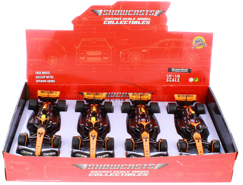 Box of 4 2023 McLaren MCL60 F1 "Singapore GP", #81 Piastri / #4 Norris - Showcasts® 221290A1D - 1/24 Scale Diecast Model Toy Cars