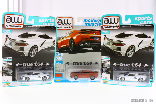 Chevy Bundle: 2020 Chevy Corvette, 2018 Chevy Camaro ZL1 - Auto World R-23861 - 1/64 scale Diecast Model Toy Car