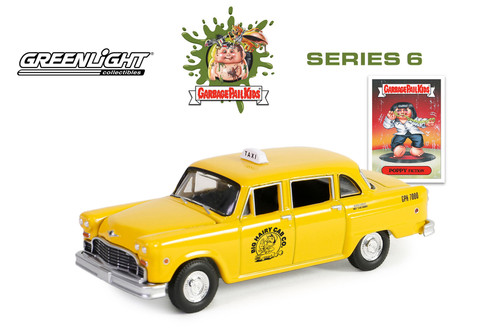 1977 Checker Taxicab "Poppy Fiction", Yellow - Greenlight 54100A/48 - 1/64 Scale Diecast Model Toy Car