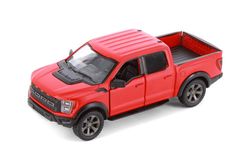 2022 Ford F-150 Raptor Pickup Truck, Red - Kinsmart 5436DM - 1/46 Scale Diecast Model Toy Car