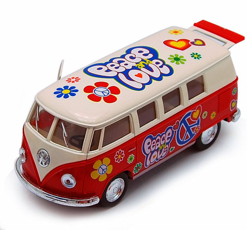 1962 Volkswagen Classical Bus, Red - Kinsmart 5377DF - 1/32 Diecast Car (Brand New, but NOT IN BOX)
