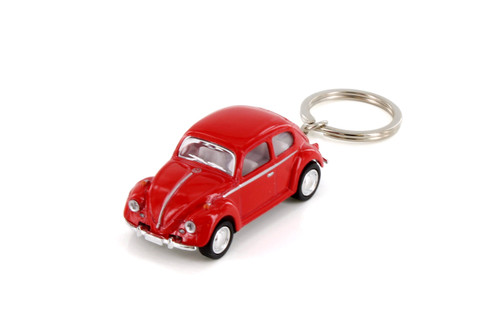 1967 Volkswagen Classic Beetle Key Chain, Red - Kinsmart 2540DK - 2.5" Scale Diecast Model Toy Car