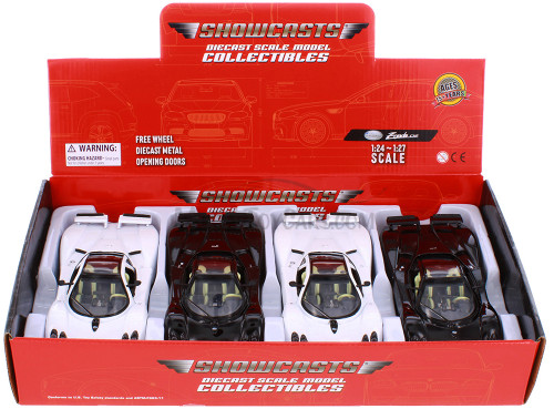 Box of 4 Pagani Zonda C12 w/Sunroof, ASSTD - Showcasts® 77272D - 1/24 Scale Diecast Model Toy Cars