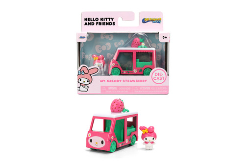 My Melody - Strawberry Car, Hot Pink - Jada Toys 85338-W1 - 1/55 Scale Diecast Model Toy Car