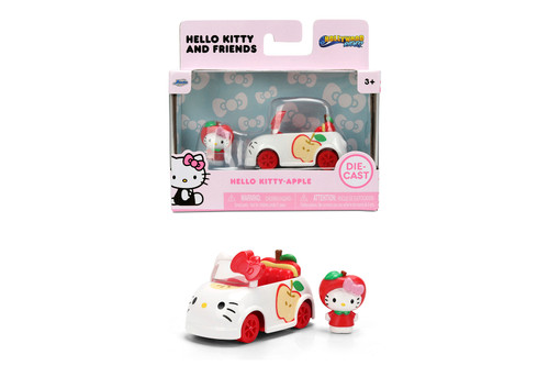 Hello Kitty - Apple Car, White - Jada Toys 85338-W1 - 1/55 Scale Diecast Model Toy Car