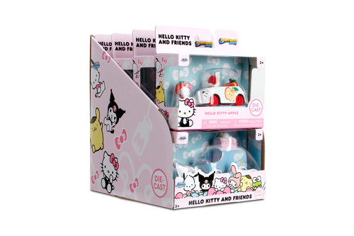 Box of 8 Sanrio Hello Kitty & Friends Car Assortment - Jada Toys 85338-W1 - 1/55 Scale Diecast Model Toy Cars