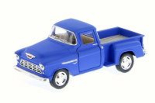 1955 Chevy Stepside Pickup, Matte Blue - Kinsmart 5330DM - 1/32 Scale Diecast Model Toy Car