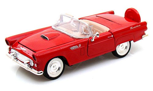 1956 Ford Thunderbird Convertible, Red - Motormax 73215 - 1/24 scale Diecast Model Toy Car