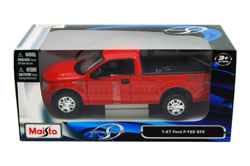 Ford F-150 STX Pickup Truck, Red - Maisto 31270 - 1/27 Scale Diecast Model Toy Car