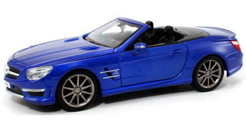 Mercedes-Benz SL63 AMG Convertible, Blue - Maisto 31503 - 1/24 Scale Diecast Model Toy Car
