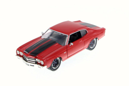 1970 Dom's Chevy Chevelle SS, Glossy Red - Jada 97193 - 1/24 Scale Diecast Model Toy Car