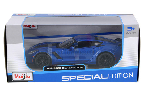 2015 Chevrolet Corvette Z06, Blue - Maisto 31133 - 1/24 Scale Diecast Model Toy Car