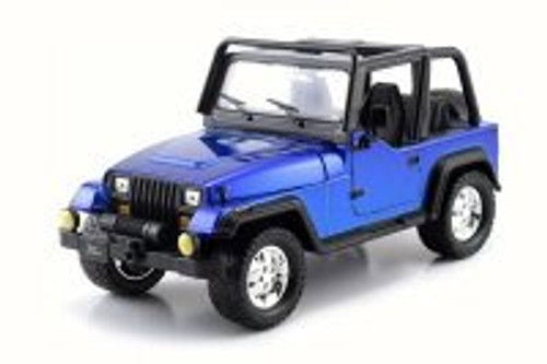 1992 Jeep Wrangler, Blue - Jada 98081WA - 1/24 Scale Diecast Model Toy Car