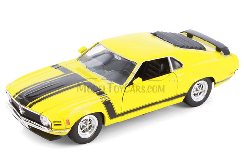 1970 Ford Mustang, Yellow - Welly 22088 - 1/24 Scale Diecast Model Toy Car (Brand New, but NOT IN BOX)