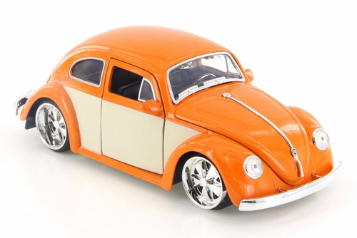 1959 Volkswagen Beetle Hard Top, Orange/White Panel - Jada 99049