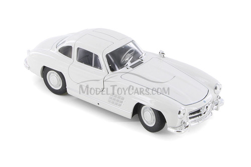 旭玩具【メルセデス ベンツ230SL白ホワイト】ブリキtin toy car箱無 Mercedes-Benz 300SL, White - Welly 24064/4D - 1/24 Scale Diecast