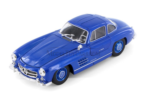 Mercedes-Benz 300SL, Royal Blue - Welly 24064/4D - 1/24 Scale Diecast Model Toy Car