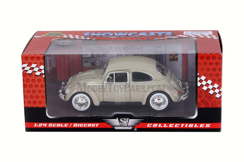 1966 Volkswagen Beetle Hard Top, Beige - Showcasts 73223W/BE - 1/24 scale Diecast Model Toy Car