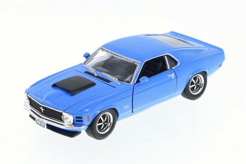 1970 Ford Mustang Boss 429 Hard Top, Blue - Motormax 73303/16D - 1/24 scale Diecast Model Toy Car